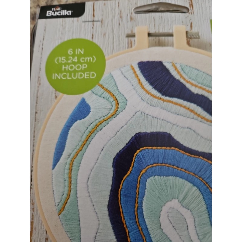 Bucilla Geode Stamped Embroidery Kit with 6 Inch Hoop 49321E