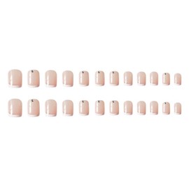 24pcs/box Removable White French Square Head False Claw Wearable Rhinestone False Nails Full Cover Nail Tips Press On Nails