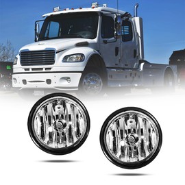 Pair Fog Lights Replacement With Bulbs Fit For 2000-2015 Freightliner Columbia Passenger & Driver Side Front Fog Light Lamp Fit for 2004-2015 Freightliner Century
