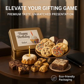 Happy Birthday Food Gift Baskets, Gourmet Food Gifts, Birthday Gift Baskets for Women Men Teens Family Friends or Relatives By Dulcet Gift Baskets