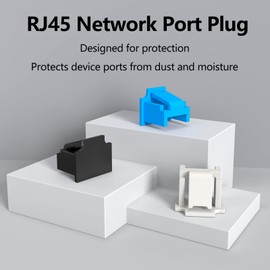10Pcs RJ45 Jack Dust Cover, Reusable,RJ45 Dust Cover Cap,RJ45 Anti Dust Cover Cap Protector Plug Protects Ethernet Hub Port for RJ45 Female Port for TV,Computer,Other Devices (Black)