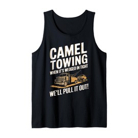 Vintage Camel Towing Humor Tow Truck Tank Top
