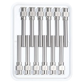 PATIKIL 8Ga x 1 Inch Stainless Steel Dispensing Needle Tips, 12Pcs Metal Glue Needle Tube Blunt Tips Luer Lock for Thick Glue Ink Lab, Silver