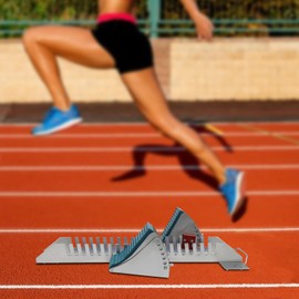 LOYALHEARTDY Starting Blocks, 25in Track Blocks Starting Block Set, 6 Angle Adjustable Starting Blocks Track and Field with Handle Aluminum Alloy & Rubber Lightning Starting Block Track