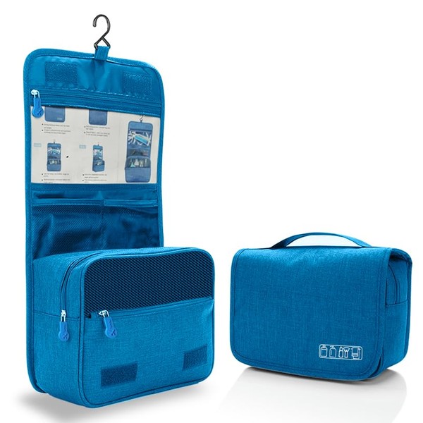 Reelau Hanging Toiletry Bag Foldable, Travel Toiletry Bag Durable Toiletry