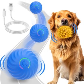 Interactive Dog Toys Ball, Self Rolling Dog Ball with Cover Anti-Chewer for Small/Medium/Large Puppy Pet Dog Toys, Active Rolling Ball for Dogs Enrichment, Motion Activated Toys That Move on its Own