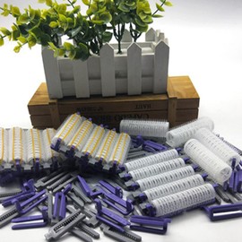 Binxind Big Size 72Pcs Salon Nylon Hook & Loop Hair Rollers Set Hair Root Perm Rods Bars Curlers with Clips & Rubber Bands