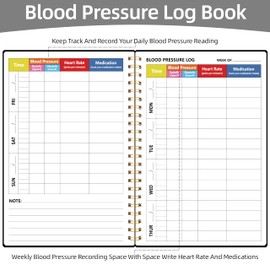 Blood Pressure Log Book - Daily Log for Tracking & Monitoring Blood Pressure & Heart Rate & Medication at Home, 5.9" x 8.6", Blood Pressure Health, Black