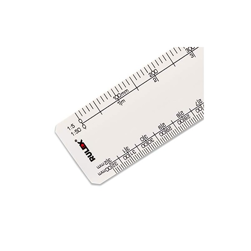 Rulex 30cm 12 inch Flat Oval Metric Engineers Scale Ruler