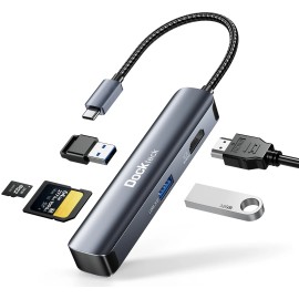 dockteck USB C Hub 4K 60Hz, USB C Adapter, Dockteck 5-in-1 USB-C Hub Multiport Adapter...