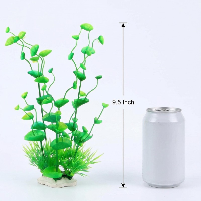 2 Pack 9.5 Inch Seaweed Purple Plastic Artificial Aquarium Plants