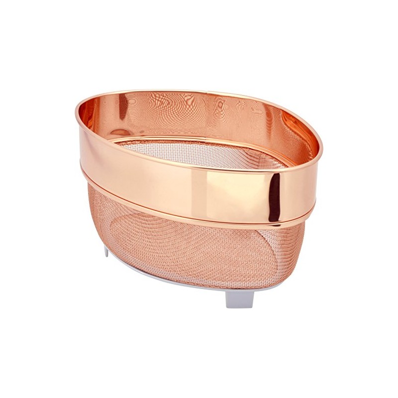 Little Wood Basket with Copper Triangular Corners, Deep Shape, L-1001,