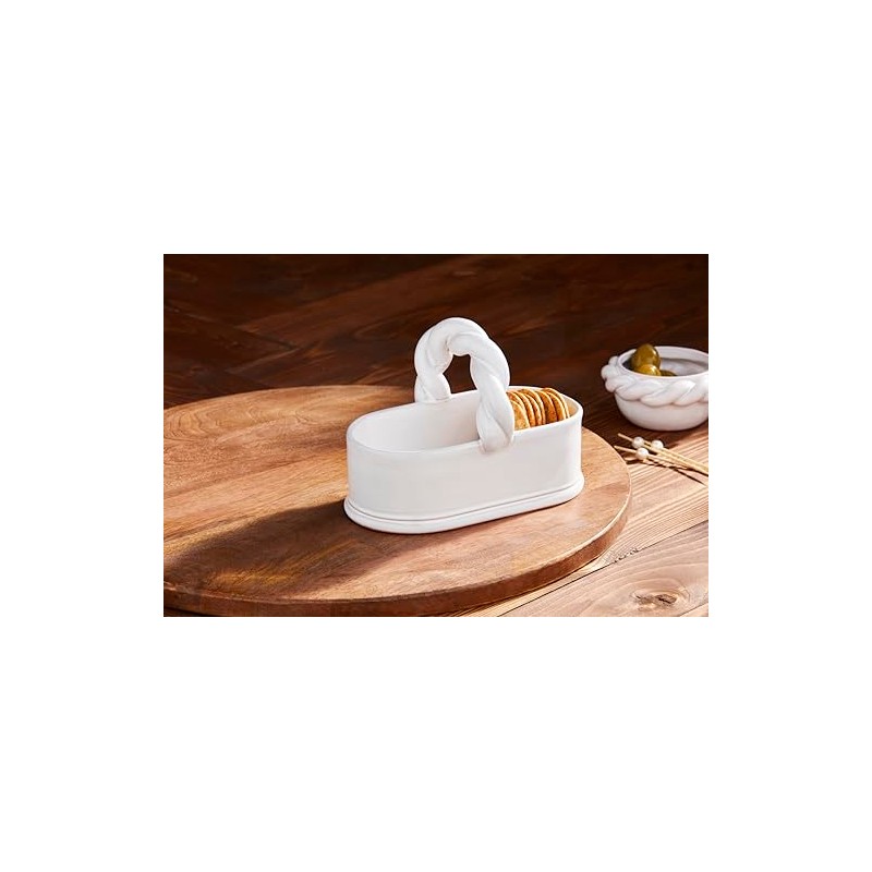 Mud Pie Twisted Handle Tidbit Server; 4" x 7 1/2"