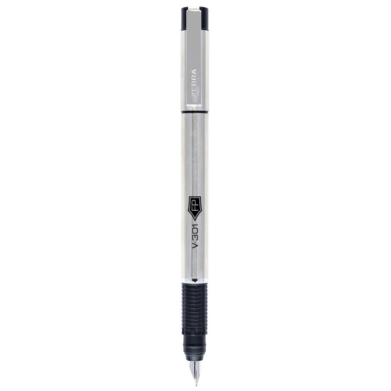 Zebra Pen V-301 Fountain Pen, Stainless-Steel Barrel, Fine Point, 0.7mm,