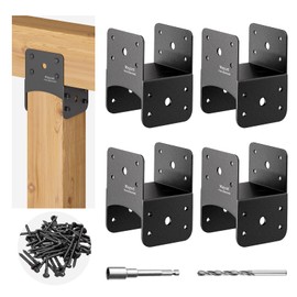 Post Anchor Connector,Stainless Steel Beam Anchor Connector, Post Base Bracket for Supporting Wood Beams (4, P4x4-B(4x4/4x6))