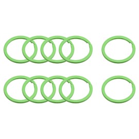 METALLIXITY Split Keychain Rings (30mm/1.2inch) 24 Pcs, Round Flat Key Holder for Keys - for Keys Organization, Decoration, Green