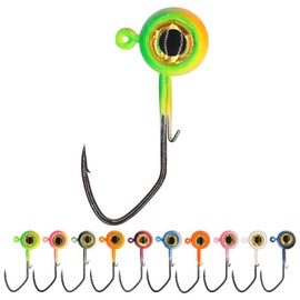 Crappie Jig Heads Kit With Underspin Spinner Blade, Lures and Jigs for Fishing - 30 & 50 Pack, 1/8, 1/16, 1/32 oz