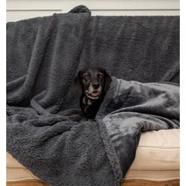Waterproof Dog Blankets for Large Dogs Washable - Sherpa Dog Blanket for Bed, Pet Covers for Couches and Sofas, Cars 60x80
