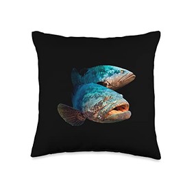 Angel Fishing, lustige Sprüche Colourful Goliath Fish Comic Graphic for Men Women Kids Throw Pillow, 16x16, Multicolor