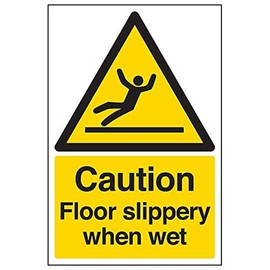 Vsafety 63044AU-R'Caution Floor Slippery When Wet' Sign, 200 mm x 300 mm (Pack of 3)