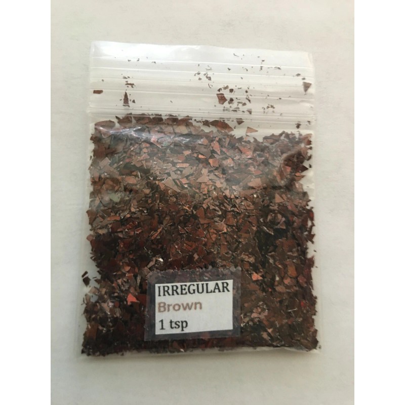 Baby Emma Solvent Resistant IRREGULAR shape Glitter (BROWN) Nail Art