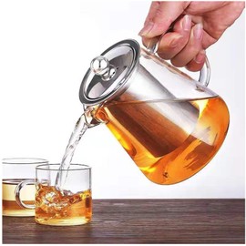 950ml (32oz) Upgraded Glass Teapot with Infuser,Heat Resistant with Removable Infuser, Borosilicate Clear Glass Tea Pots for Loose Leaf Tea and Blooming Tea Cook teapot