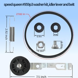 New 959P3 Washer Idler Pulley Kit Replacement – Compatible with Speed Queen SWNYC2HP115TW02, LWN432SP113TW01, Washing Machine Idler Lever & Belt Tensioner Kit – Replaces 2020782