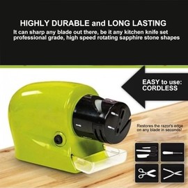 Electric Knife Sharpener, Professional Sharpening Tool for Kitchen Straight Edge and Ceramic Knife, Safe Kitchen Knife Sharpener for Knife for Family Kitchen
