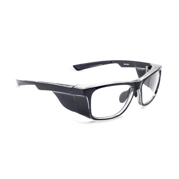 Radiation Safety Glasses in Black Rectangular Hipster Plastic Frame with Lead Lenses - 55-17-140