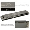 Harmonica Professional Mouthorgan Diatonic Harp 1.2mm Brass Base Plate 24‑Hole