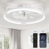 LEDIARY Ceiling Fans with Lights and Remote, 20'' Low Profile