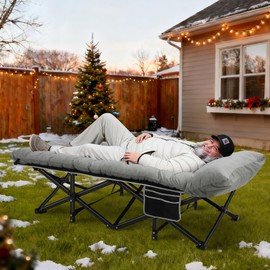 HABUTWAY Camping Cot with Mattress, 32" Extra Wide Camping Cots for Adults, Sleeping Cot for Adults Holds Up to 600LBS, Cots for Sleeping, Camp, Rv, Beach, Patio, Office Naps(Grey)