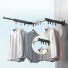 SWAWIS Clothes Airer Wall Mounted Clothes Rail 120 cm Extendable