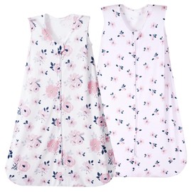 david's kids 2 Pack Baby Sleep Sack 0-6 Months, Rayon Derived from Bamboo，Soft Cooling Sleep Sacks for Summer, TOG 0.5 Baby Wearable Blankets with 2-Way Zipper, Small Size, Floral