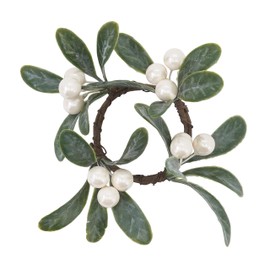 "SARO LIFESTYLE Collection Mistletoe Napkin Rings (Set of 4), Diameter: 1.5"", Green" (NR458.G)