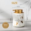 Enra Ceramic Gold Soap Dispenser,12 oz Marble Lotion Dispenser Bathroom