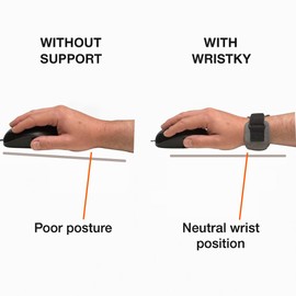 Petmotion Wristky® Ergonomic Wrist Support Strap – Relieve Pain from Typing, Gym, or Carpal Tunnel | Breathable, Anti-Slip, Adjustable Fit (BLUE SMALL)
