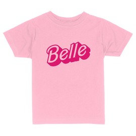Belle Doll Font Toddler Kids T-Shirt 5T Light Pink