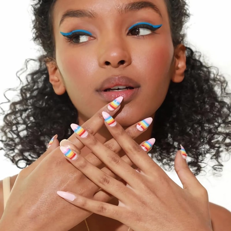 24 Pcs French Nude Press on Nails Medium Ballet -