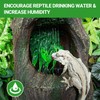 REPTI ZOO Reptile Waterfall Drinking Fountain with Food Dish, 1000ML