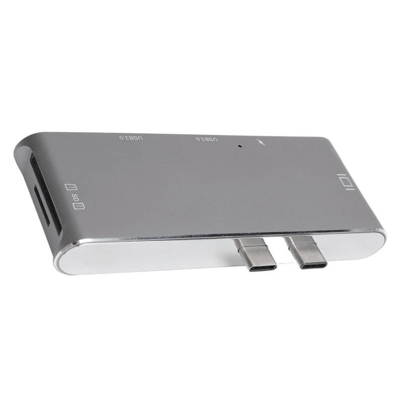 6 in 2 USB C Hub Aluminum Alloy Plug and