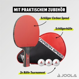 JOOLA Carbon Table Tennis Bat ITTF Approved Professional Table Tennis Bat for Advanced Players - Carbowood Technology, Speed, 5 Pieces