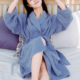 40 count color bath shower robe hotel towel robe 1 piece Blue S
