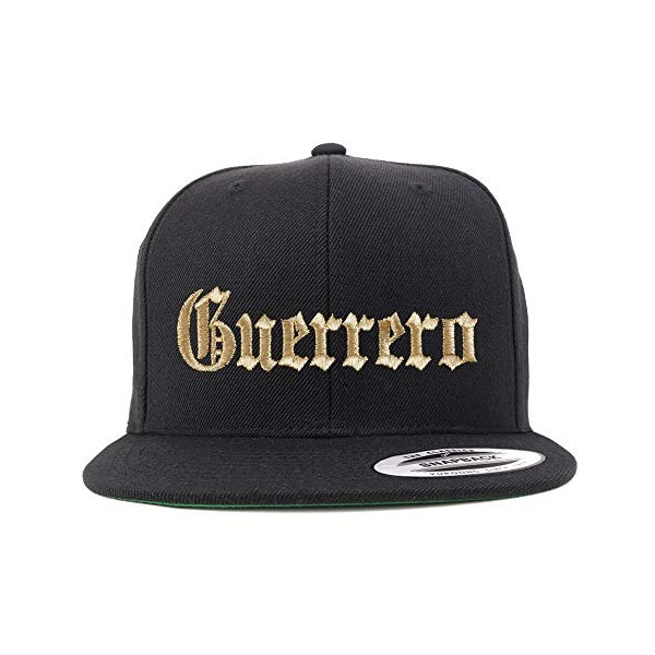 Trendy Apparel Shop Old English Guerrero Gold Embroidered Flatbill Snapback