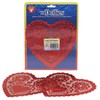 HYGLOSS 91261 12-Piece Foil Heart Doilies, 6-Inch, Red