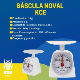 Noval Báscula Noval Mecánica De Cocina Con Plato Para 1 Kilo Kce-1