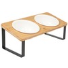 Sunhoo Ceramic Elevated Cat Bowls Raised Puppy Dishes for Food