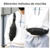 2PCS Riñonera Deportiva Impermeable, Multifuncional con Cremallera (Negro + Negro)