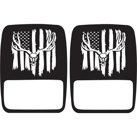 JeepTails Distressed USA American Flag Antlers Tail Light Covers (Non-LED) Compatible with Jeep Gladiator Black 1 Pair