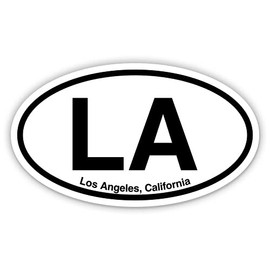 LA Los Angeles California CA Oval Vinyl Car Bumper Window Sticker 3" x 2"
